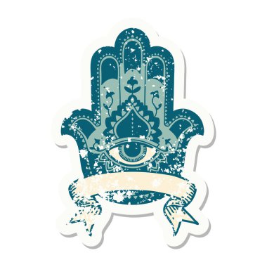 Hamza bayrağı taşıyan eski bir çıkartma.