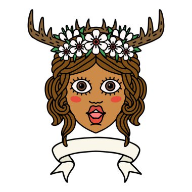 Retro Dövme Biçimli İnsan Druid karakteri