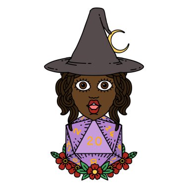 Retro Dövme Tarzı Doğal 20 zarlı İnsan Cadısı