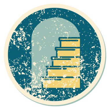 Basamaklara açılan kapının sembolik dövmeli görüntüsü