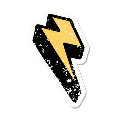 Geleneksel yıldırım tarzında sıkıntılı etiket dövmesi