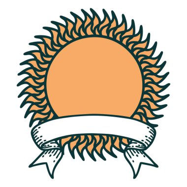 Güneşin bayrağıyla geleneksel dövme