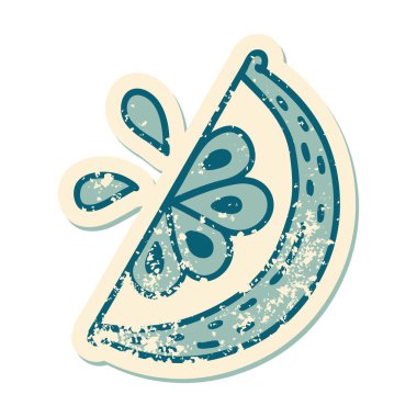 Bir dilim limon diliminin sembolik dövmeli resmi