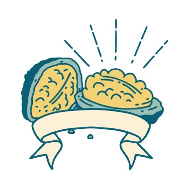 Dövme stili ceviz kabuklu parşömen.