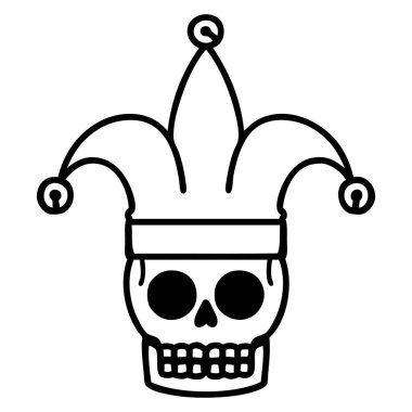 Kafatası soytarısı siyah çizgili dövme