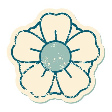 Bir çiçeğin sembolik dövmeli resmi