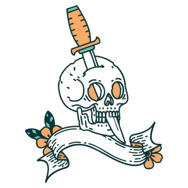 Kafatası dövmeli geleneksel dövme