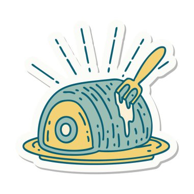 Dövme stili biftek etiketi.