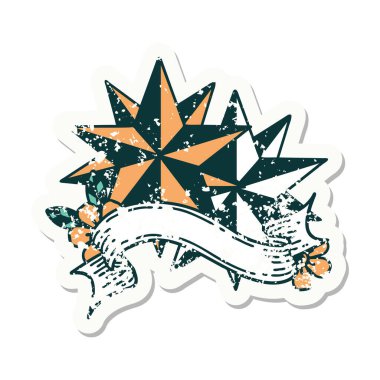 Yıldızların bayrağını taşıyan eski bir etiket