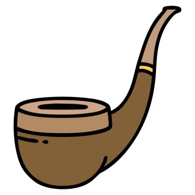 Geleneksel sigara piposu stili dövme.