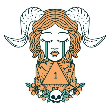 Retro Dövme Tarzı Hüzünlü döşeme Doğal bir d20 zar atışıyla