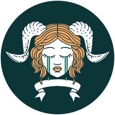 Ağlama simgesi parşömen pankartıyla bağlanıyor