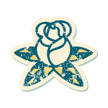 Tek bir gülün sembolik dövmeli resmi