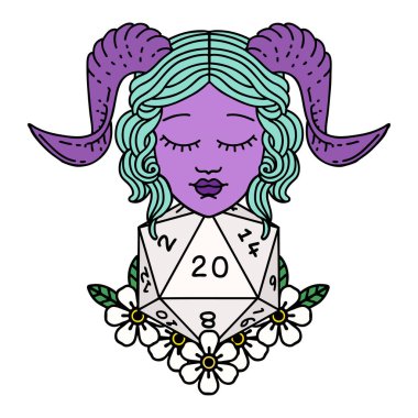 Retro Dövme Biçimi Doğal yirmilik zar atma ile düzenleme