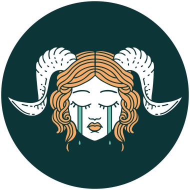 Ağlayan bağcıklı yüzün simgesi