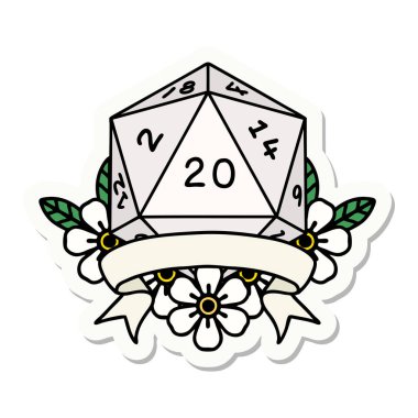 Doğal bir 20 kritik vuruşluk D20 zarının çıkartması.