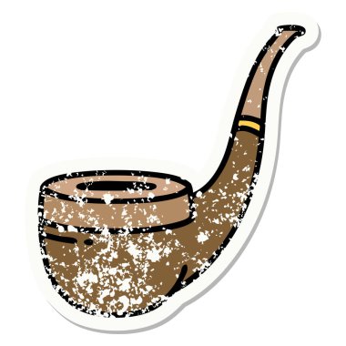 Geleneksel sigara piposu stiliyle dövmesi var.
