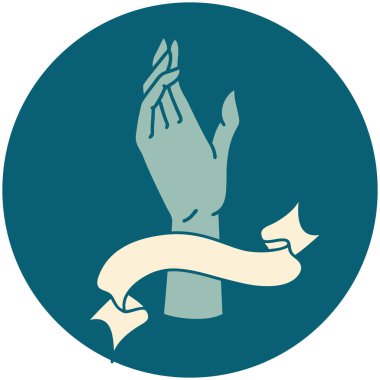 dövme tarzı simgesi ve el işareti