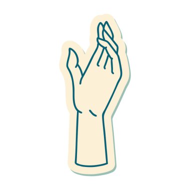 Dövme çıkartması geleneksel bir el stili.