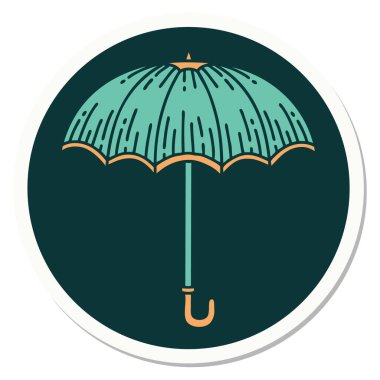 Geleneksel bir şemsiye stiliyle dövme çıkartması