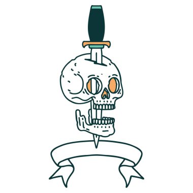 Kafatası dövmeli geleneksel dövme