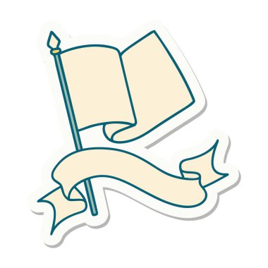 bayrak sancağıyla dövme stili etiketi