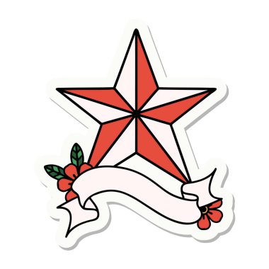 dövme stili etiketi bir yıldızın sancağı ile