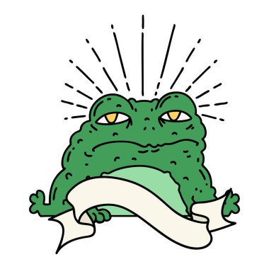 Dövme stili karakteri olan kaydırma pankartı