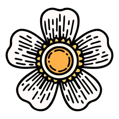 Geleneksel çiçek şeklinde dövme.