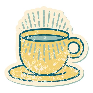 Kahve fincanının sembolik dövmeli görüntüsü