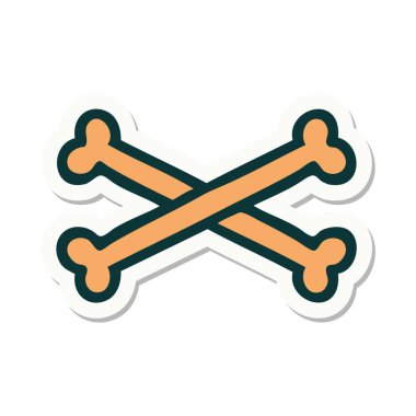 Geleneksel çapraz kemik stili dövme etiketi