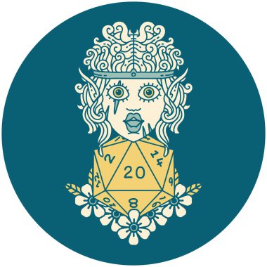 Retro Dövme Tarzı Doğal yirmilik zarlı barbar karakter