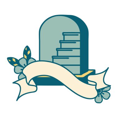 Mezar taşının bayrağıyla geleneksel dövme