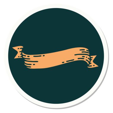 Dövme çıkartması geleneksel bir pankart stiliyle