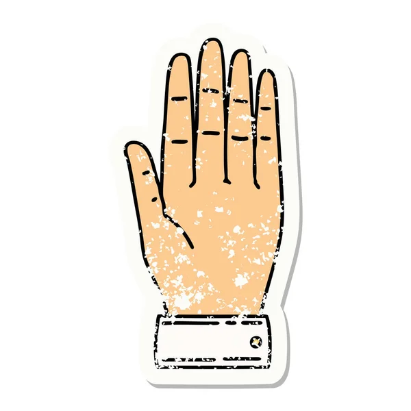Стресовий Наклейка Татуювання Традиційному Стилі Руки — стоковий вектор