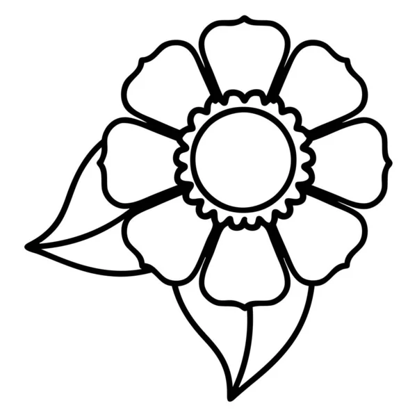 Tetování Černé Čáře Stylu Květiny — Stockový vektor
