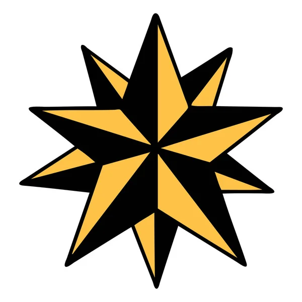 Tatuering Traditionell Stil Stjärna — Stock vektor