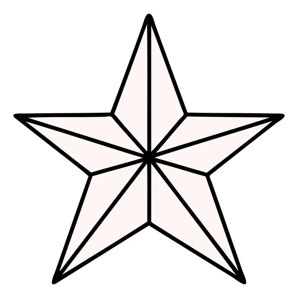 Tatuagem Estilo Tradicional Uma Estrela — Vetor de Stock