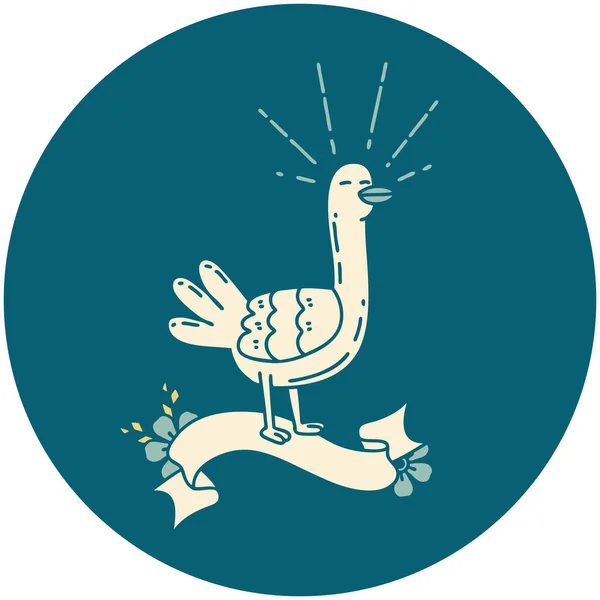 タトゥースタイルの海の鳥のアイコン — ストックベクタ