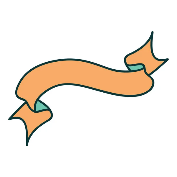 Image Emblématique Style Tatouage Une Bannière — Image vectorielle