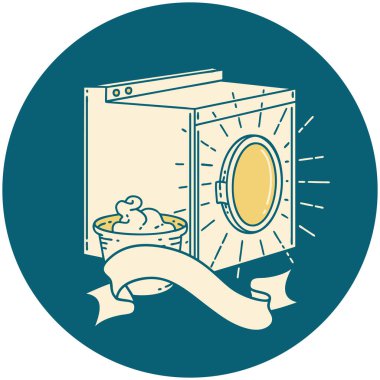 Dövme tarzı çamaşır makinesinin simgesi