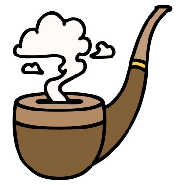 Geleneksel sigara piposu stili dövme.