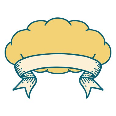 Gri bulutlu geleneksel dövme