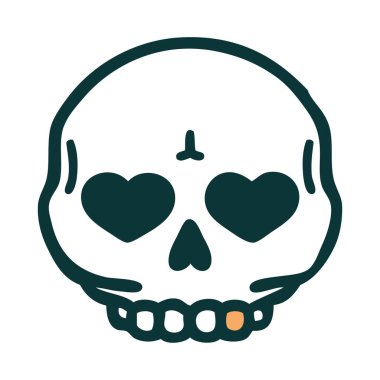 Bir kafatasının ikonik dövme şekli