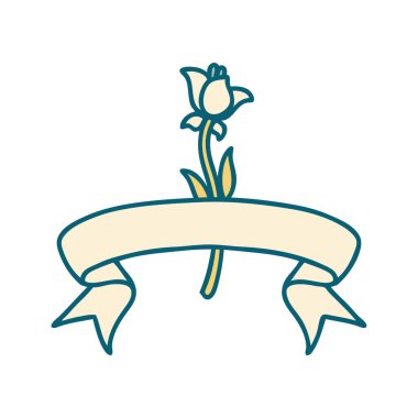 Zambak dövmeli geleneksel dövme.