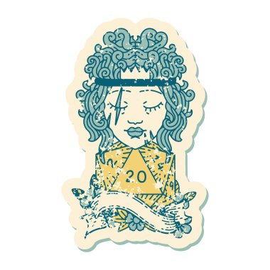 Retro Dövme Tarzı 20 zarlı barbar insan