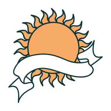 Güneşin bayrağıyla geleneksel dövme