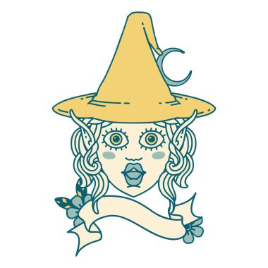 Retro Dövme Biçimli elf karakter yüzü