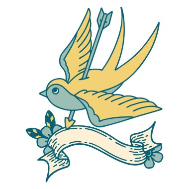 Kırlangıç sancağıyla geleneksel dövme