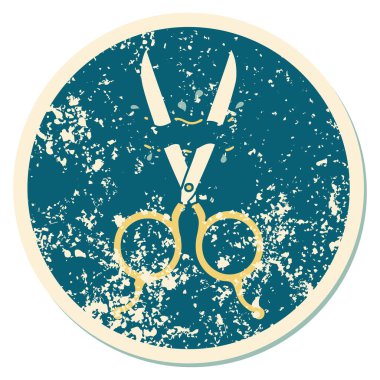 Berber makasının sembolik depresif dövmeli görüntüsü